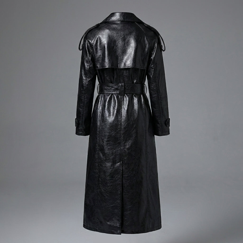 Women’s Premium Genuine Leather Trench Coat