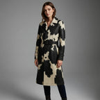 Women’s Premium Real Cowhide Leather Hair-On Trench Coat