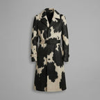 Women’s Premium Real Cowhide Leather Hair-On Trench Coat
