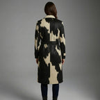 Women’s Premium Real Cowhide Leather Hair-On Trench Coat