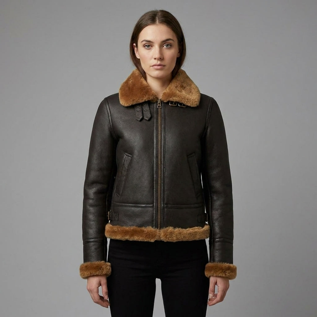 Women’s RAF B3 Aviator Shearling Bomber Jacket
