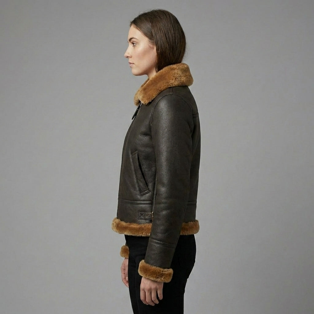 Women’s RAF B3 Aviator Shearling Bomber Jacket