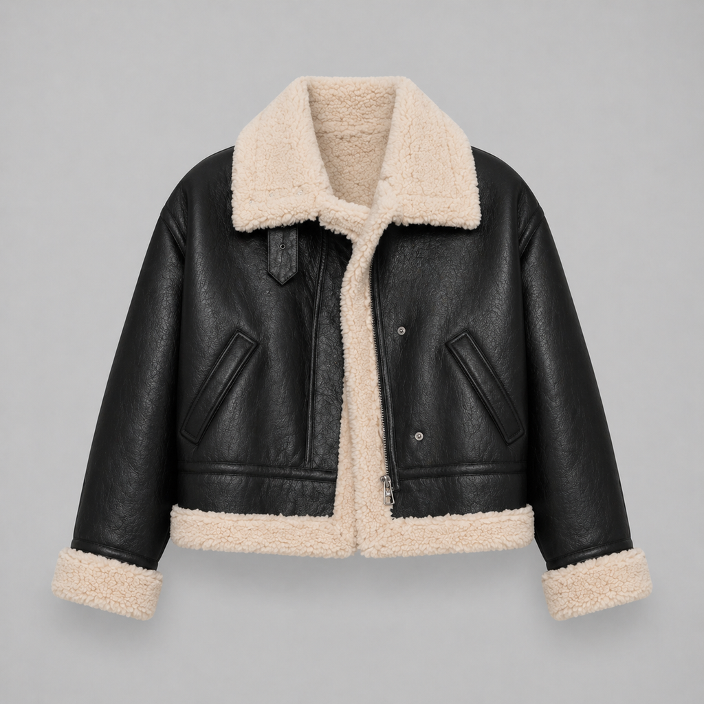 Women’s RAF B3 Shearling Aviator Bomber Leather Jacket