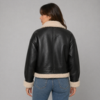 Women’s RAF B3 Shearling Aviator Bomber Leather Jacket