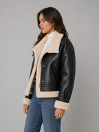 Women’s RAF B3 Shearling Aviator Bomber Leather Jacket