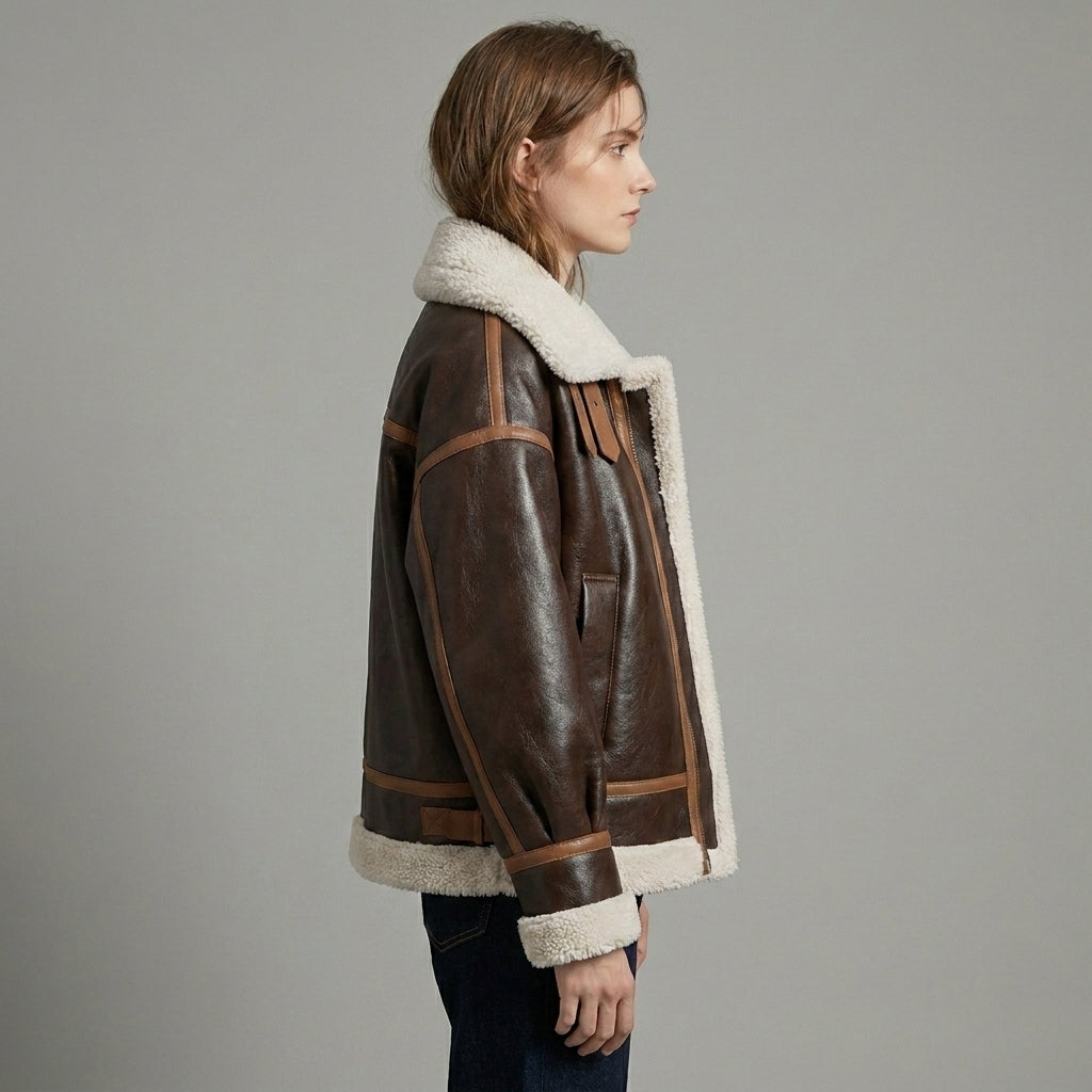Women’s RAF B3 Shearling Aviator Leather Jacket