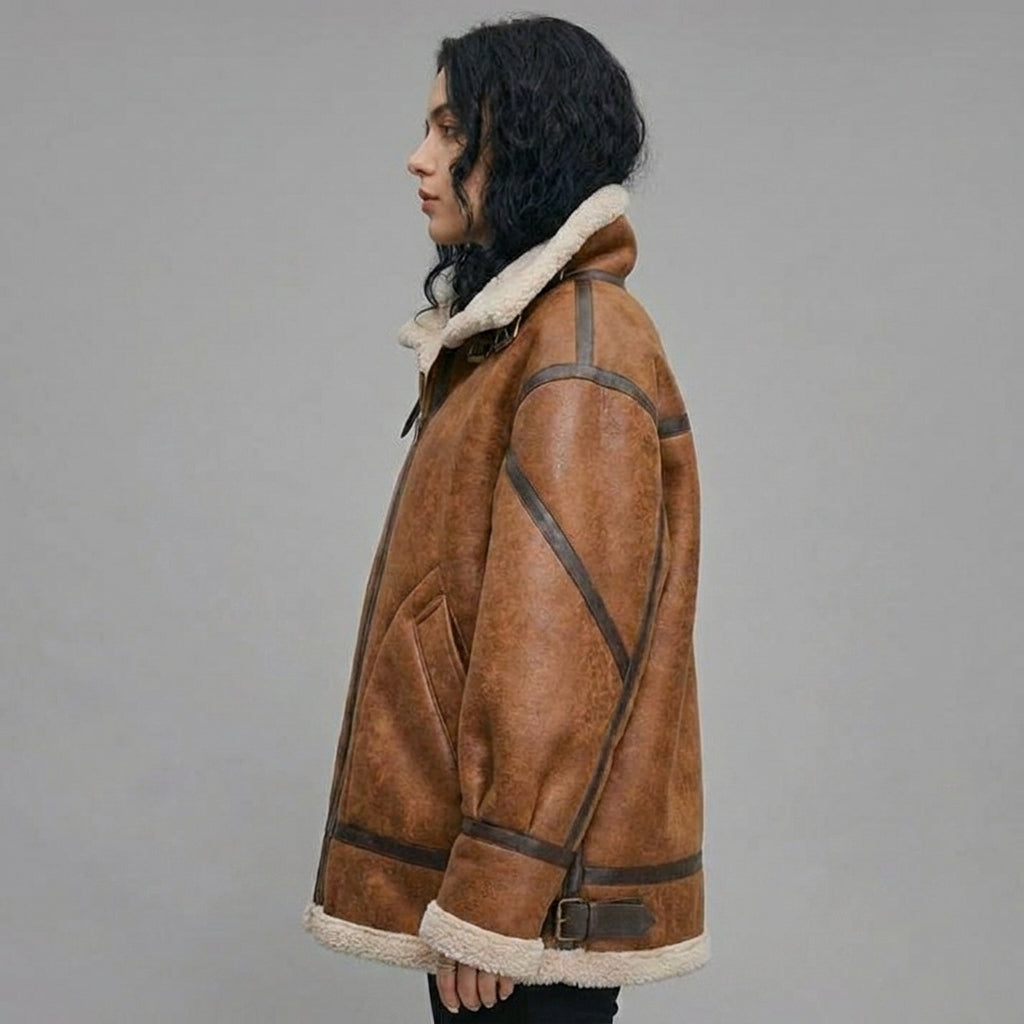 Women’s RAF B3 Shearling Aviator Leather Jacket