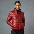 Women’s Red Quilted Ribbed Leather Jacket