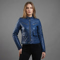 Women’s Royal Blue Leather Bomber Jacket