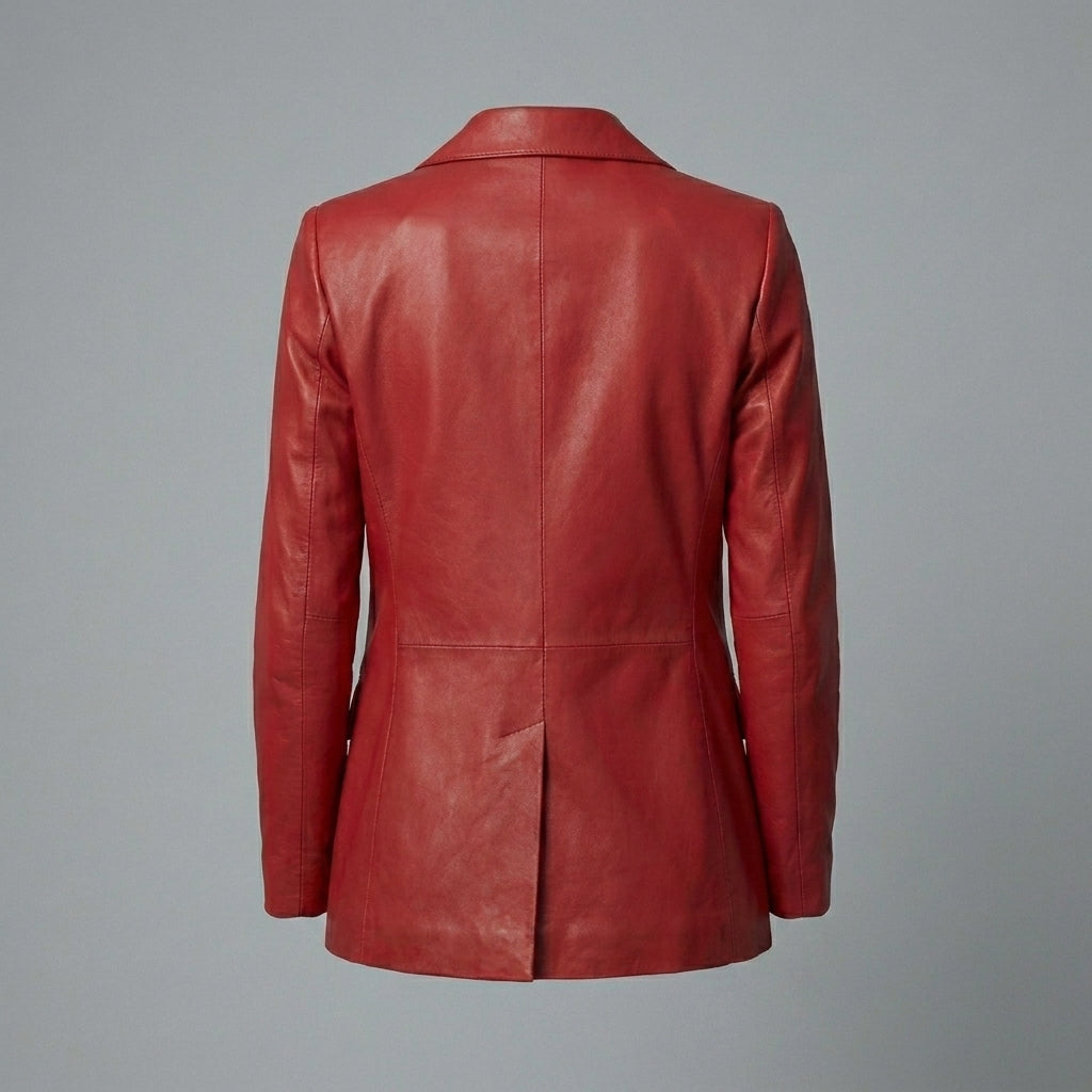 Women’s Scarlet Luxe Lambskin Leather Blazer Jacket