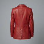 Women’s Scarlet Luxe Lambskin Leather Blazer Jacket