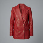 Women’s Scarlet Luxe Lambskin Leather Blazer Jacket
