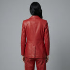 Women’s Scarlet Luxe Lambskin Leather Blazer Jacket