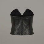 Women’s Sculpted Leather Bustier Corset Top