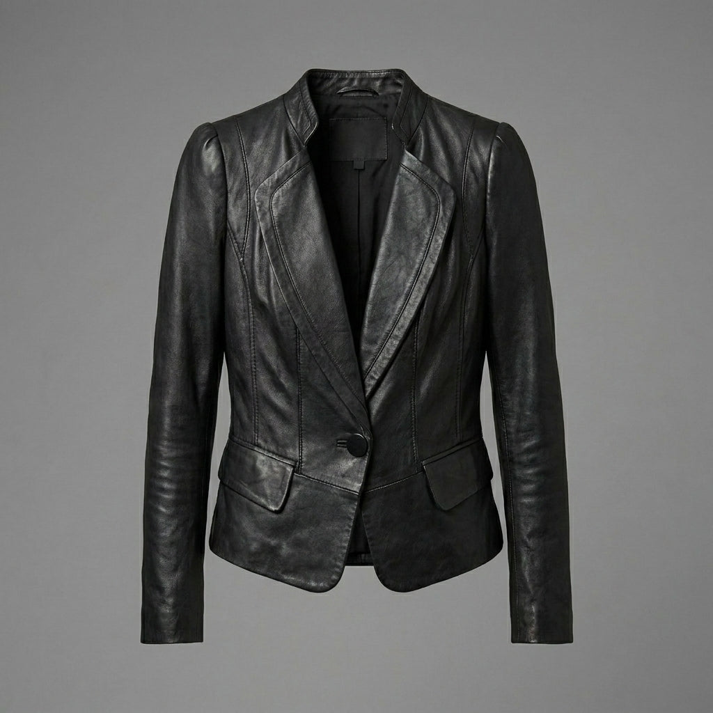 Women's Soft Lambskin Leather Blazer Jacket