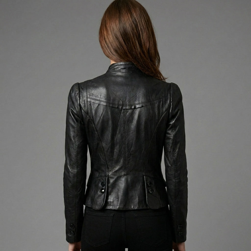 Women's Soft Lambskin Leather Blazer Jacket