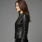 Women's Soft Lambskin Leather Blazer Jacket