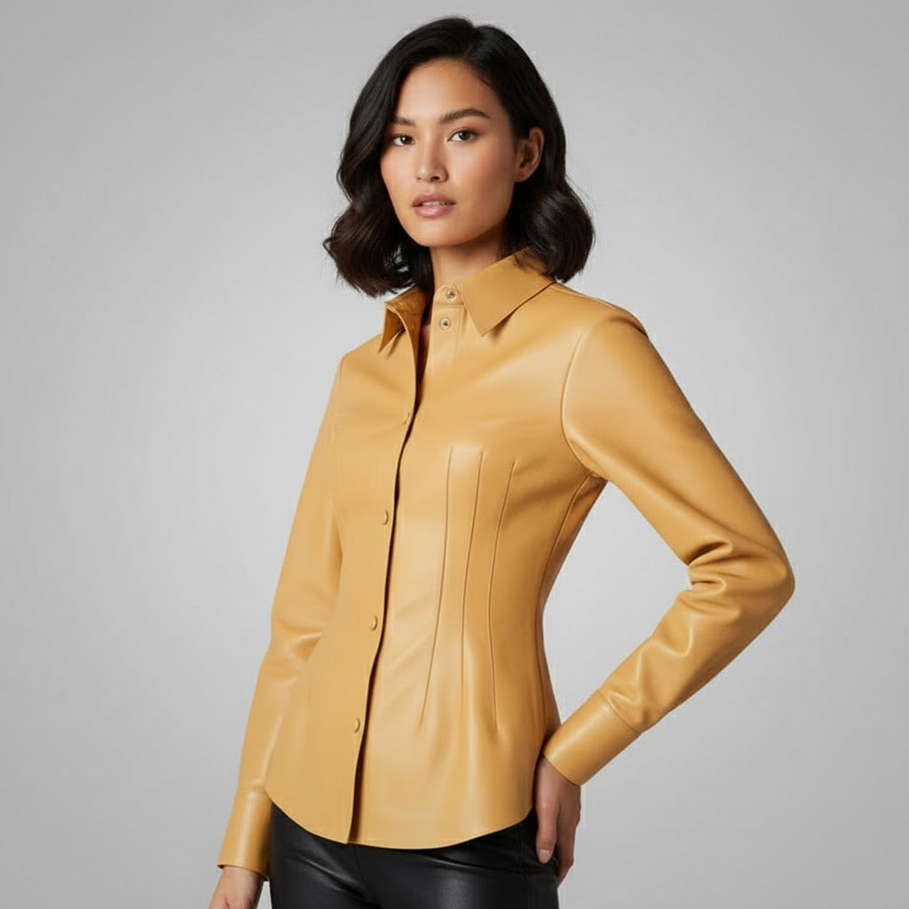 Women's Sunny Yellow Tailored Darted Shirt