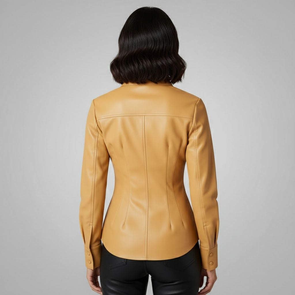 Women's Sunny Yellow Tailored Darted Shirt