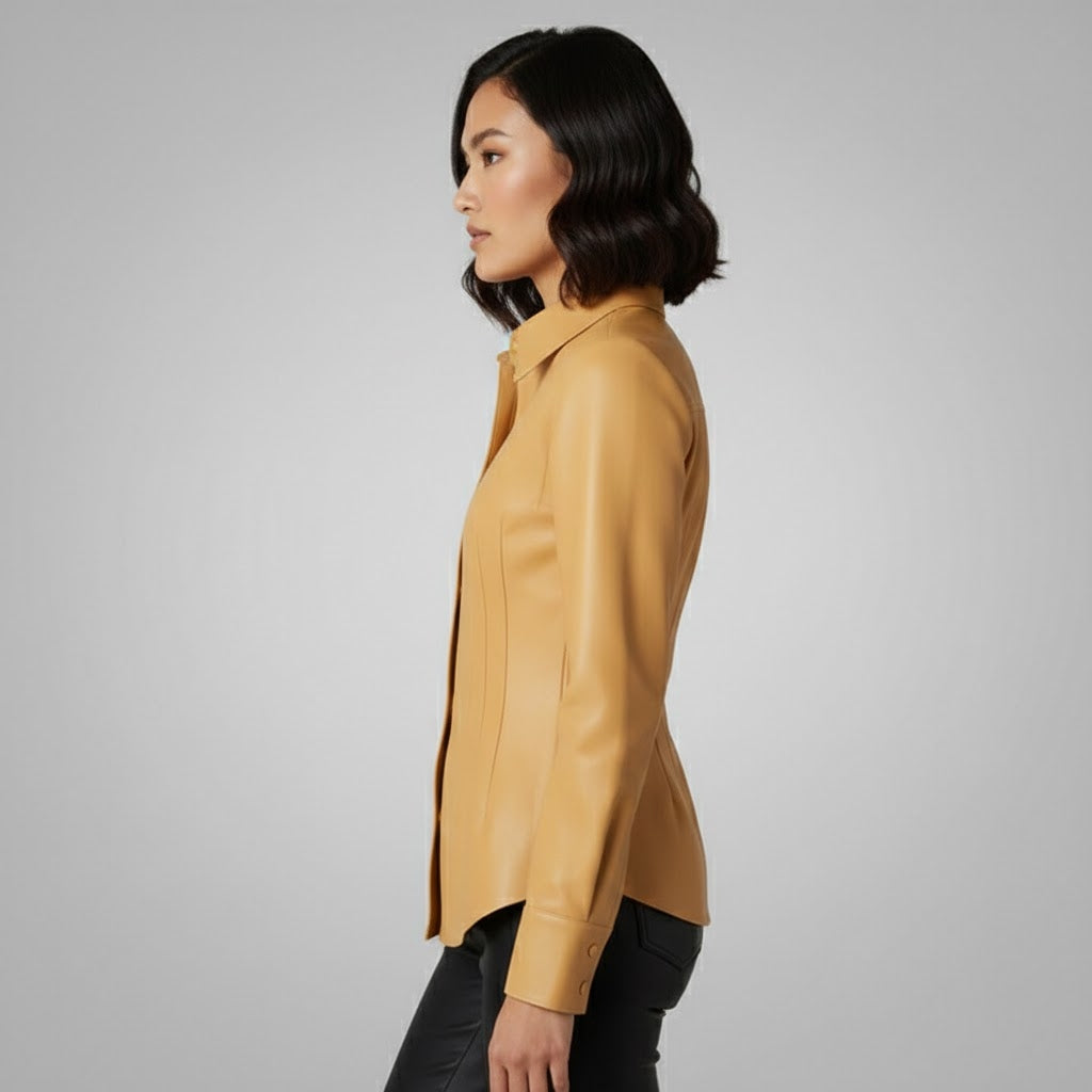 Women's Sunny Yellow Tailored Darted Shirt