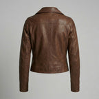 Women’s Vintage Tan Classic Biker Leather Jacket