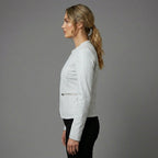 Women's White Quilted Collarless Leather Jacket