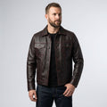 Men’s Black Hooded Leather Jacket
