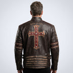 Men’s Vintage Café Racer Leather Jacket – Classic Rider Moto Style