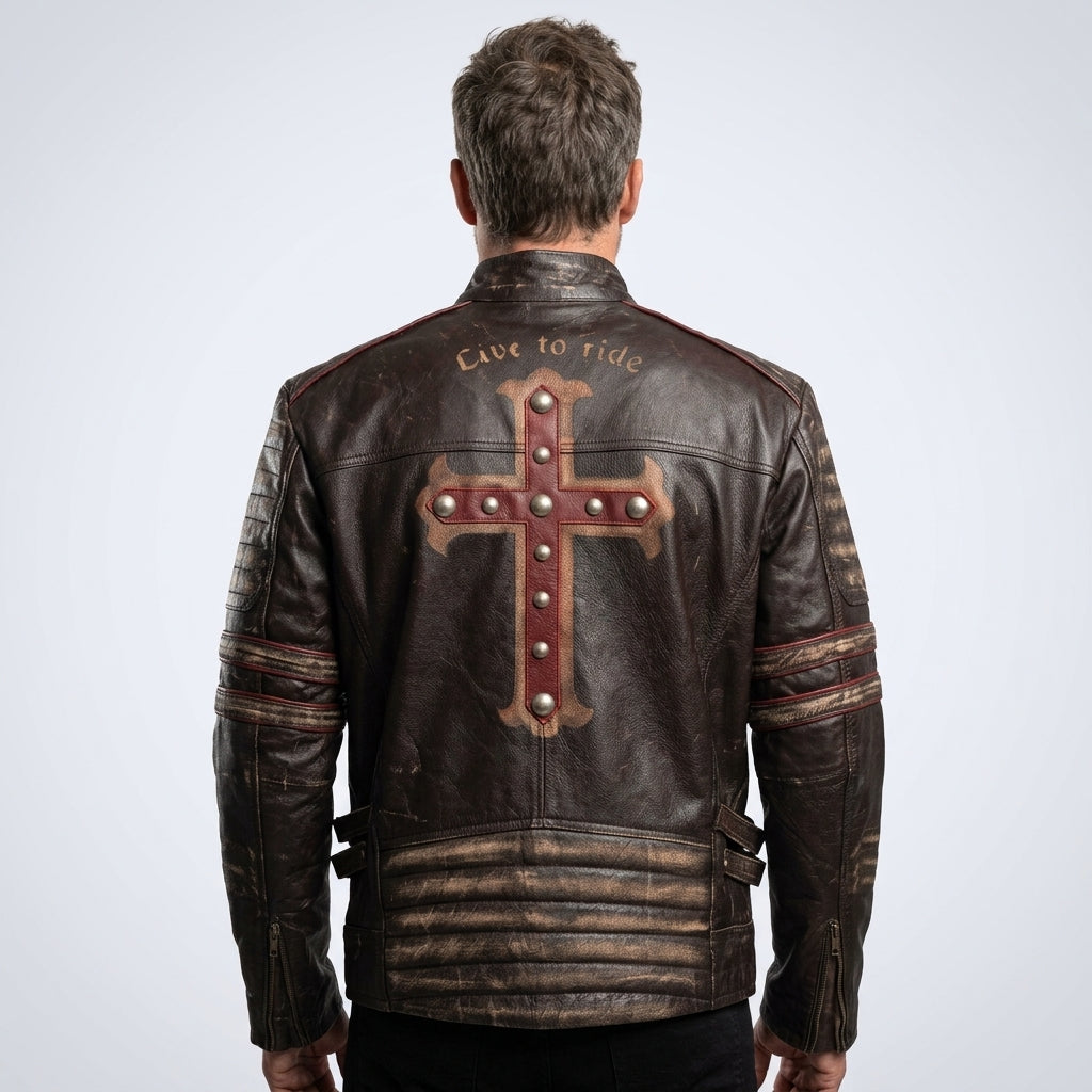 Men’s Vintage Café Racer Leather Jacket – Classic Rider Moto Style
