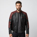 Men’s Black Leather Motorcycle Jacket – Classic Biker Moto Style