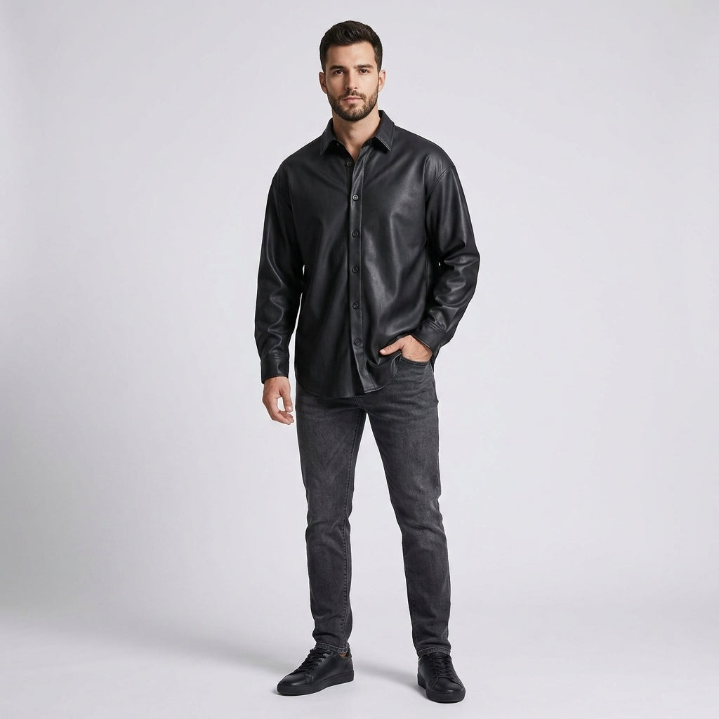 Men’s Genuine Lambskin Leather Shirt