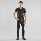 Men’s Premium Lambskin Leather T-Shirt