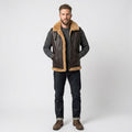 Men’s Black Leather Sheepskin Gilet Vest – Shearling Winter Style