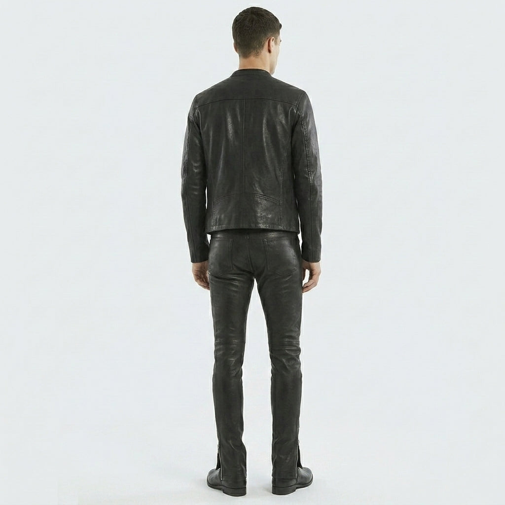 Men’s Leather Biker Riding Pants