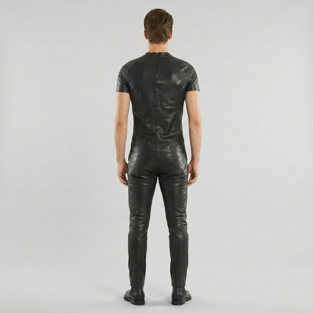 Men’s Premium Lambskin Leather T-Shirt