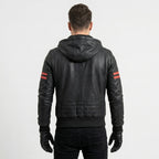 Men’s Black Café Racer Leather Motorcycle Jacket