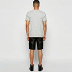 Men’s Designer Black Leather Shorts