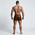 Men’s Brown Sheepskin Leather Shorts
