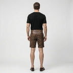 Men’s Snake Print Faux Leather Shorts