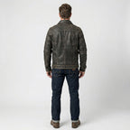 Men’s Distressed Leather Trucker Jacket