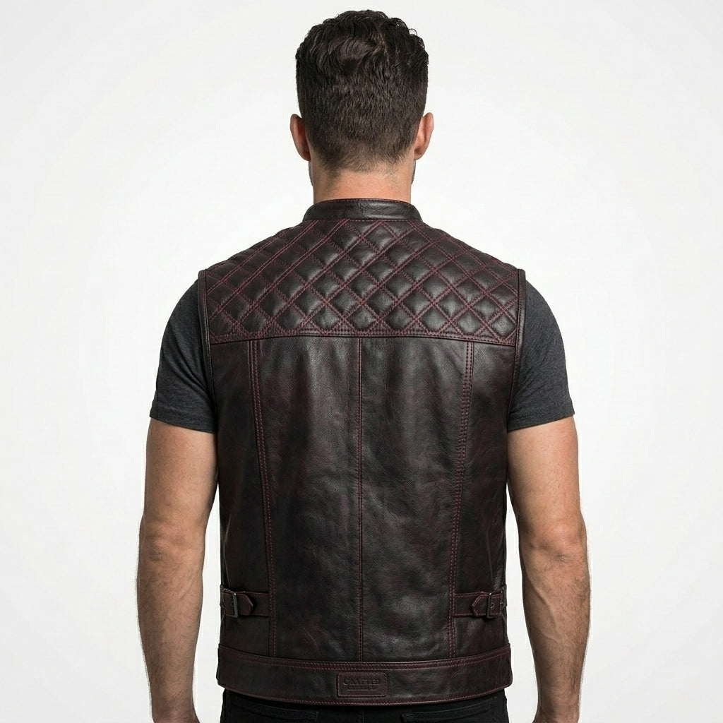 Men’s Leather Motorcycle Vest