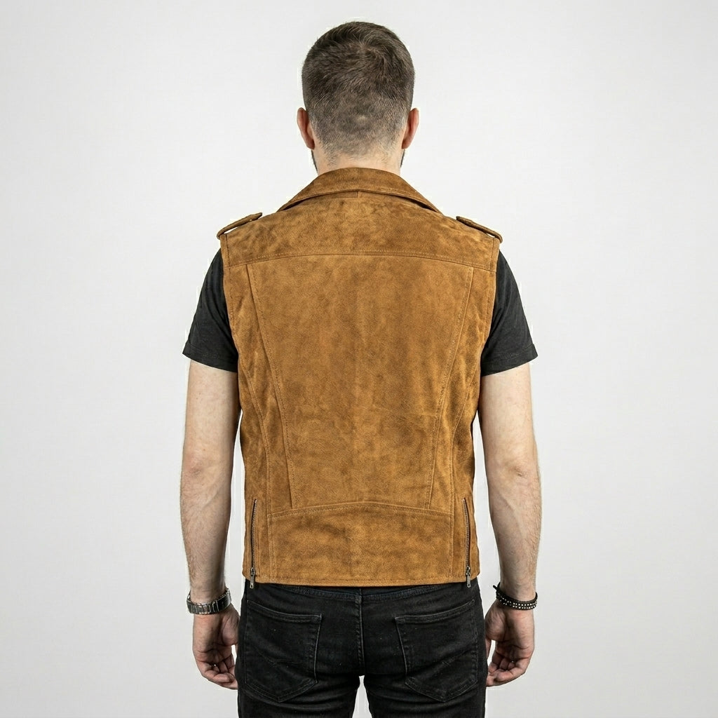 Men’s Brown Suede Western Cowboy Vest