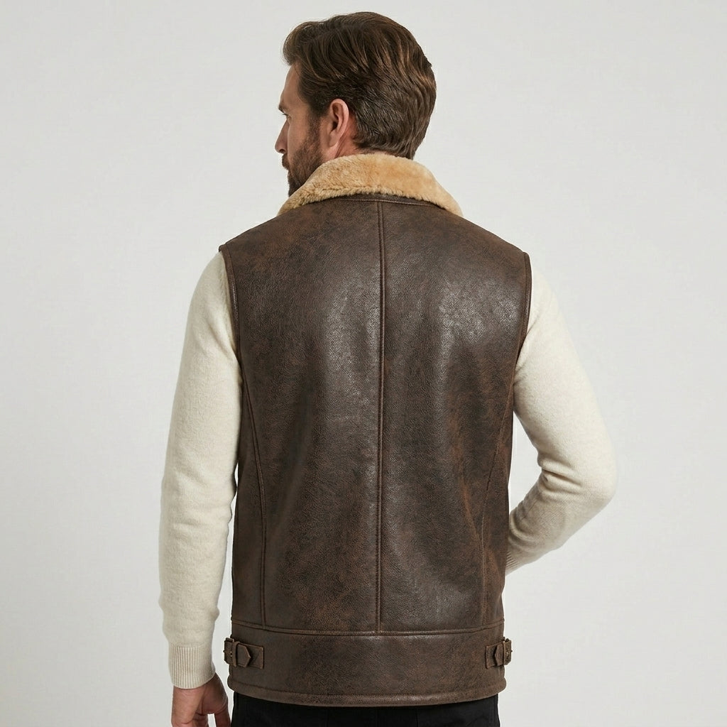 Men’s Shearling Fur Flight Pilot Vest