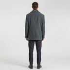 Men’s Grey Wool Peacoat – Classic Double-Breasted Winter Coat