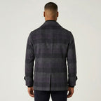 Men’s Dark Navy Wool Peacoat – Classic Double-Breasted Winter Coat