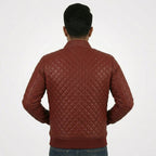 Men’s Lambskin Quilted Leather Jacket – Slim Fit Biker Style