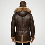 Custom Shearling Hooded Sheepskin Leather Vest for Men – Premium Winter Gilet