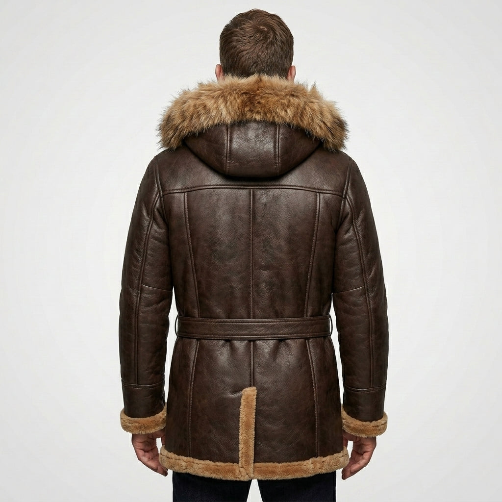 Custom Shearling Hooded Sheepskin Leather Vest for Men – Premium Winter Gilet
