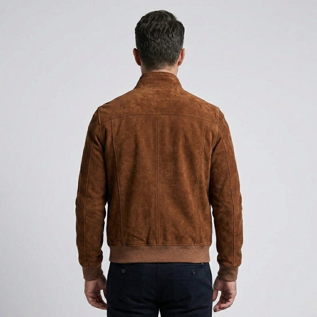 Men’s A-1 Suede Leather Flight Bomber Jacket