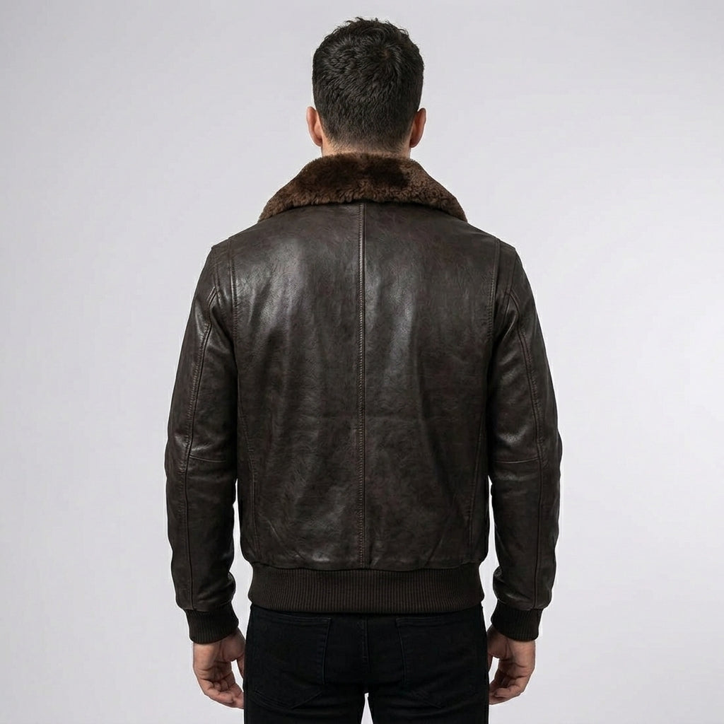 Men’s A2 Air Force Aviator Leather Flight Bomber Jacket